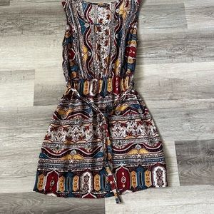 Lucky Brand Paisley sleeveless belted dress large. So cute!